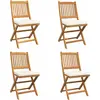 Image de vidaXL Chaise pliante 4 pcs Blanc 49 x 57,5 x 92 cm Bois massif Acacia
