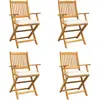 Image de vidaXL Chaise pliante 4 pcs Blanc 49 x 57,5 x 92 cm Bois massif Acacia