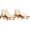 Image de vidaXL : 2 chaises longues, bois massif d'acacia, couleur beige