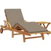 Image de vidaXL Transat 2 pièces Taupe 200 x 67 x 84 cm Bois massif d'acacia
