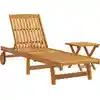 Image de vidaXL Bain de soleil avec table en bois massif d'acacia