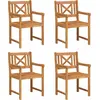 Image de Banc d'extérieur vidaXL, 4 pièces, couleur naturelle, 56 x 55,5 x 90 cm, bois massif d'acacia