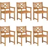 Image de Banc d'extérieur vidaXL, 6 pièces, couleur naturelle, 56 x 55,5 x 90 cm, bois massif d'acacia