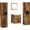 Image de vidaXL Ensemble de meubles de salle de bains Fixé au mur 4 pcs Bois d'uvre ancien
