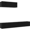 Image de vidaXL Ensemble de meubles TV 3 pcs Noir imitation chêne Matériau dérivé du bois