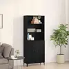 Image de Buffet haut vidaXL noir aspect chêne 69,5 x 32,5 x 180 cm