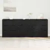Image de Buffet vidaXL, 3 éléments, noir, aspect chêne, 181 x 30 x 70 cm