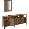 Image de vidaXL Ensemble de meubles de salle de bain avec meuble sous vasque, 3 pièces, marron, 80 x 30 x 60 cm