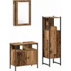 Image de vidaXL Ensemble de meubles de salle de bain avec rangement 3 pcs brun 33 x 33 x 120.5 cm