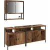 Image de vidaXL Ensemble de meubles de salle de bain avec étagère avec porte 3 pcs brun bois composite