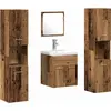 Image de vidaXL Ensemble de meubles de salle de bains Fixé au mur 4 pcs Bois d'uvre ancien