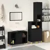 Image de Ensemble de meubles de salle de bain vidaXL avec rangement, 3 pièces, noir, aggloméré