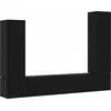 Image de vidaXL : Ensemble de 4 meubles TV, finition bois imitation chêne, coloris noir, en panneaux de particules