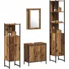 Image de vidaXL Ensemble de meubles de salle de bain avec étagère avec porte 4 pcs brun bois composite