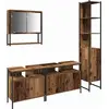 Image de vidaXL Ensemble de meubles de salle de bains avec étagère 4 pcs vieux bois composite