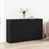 Image de vidaXL Sideboard 2 pcs noir imitation chêne 60 x 30 x 70 cm