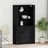 Image de vidaXL Highboard noir imitation chêne 80 x 33 x 150 cm Bois composite