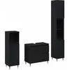 Image de vidaXL Ensemble de meubles de salle de bain 3 pcs noir imitation chêne 30 x 30 x 190 cm