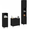 Image de vidaXL Ensemble de meubles de salle de bain 3 pcs noir imitation ch  ne 30 x 30 x 190 cm