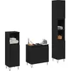 Image de vidaXL Ensemble de meubles de salle de bain 3 pcs noir imitation chêne 30 x 30 x 190 cm