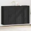 Image de vidaXL Armoire murale, 2 pièces, noir, aspect chêne, aggloméré