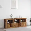 Image de vidaXL LED Buffet en vieux bois 181 x 37 x 67 cm Matériau dérivé du bois