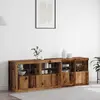 Image de vidaXL Buffet LED vieux bois 202 x 37 x 67 cm Matériau dérivé du bois
