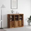 Image de vidaXL LED Sideboard 3 pcs Altholz 123 x 37 x 100 cm Holzwerkstoff