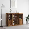 Image de vidaXL LED Sideboard Altholz 142.5 x 37 x 100 cm Holzwerkstoff