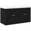 Image de vidaXL Armoire de salle de bain noir imitation chêne 90 x 38,5 x 46 cm