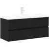 Image de Meuble sous-lavabo vidaXL, noir aspect chêne, 90 x 39 x 62 cm
