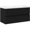 Image de Meuble sous-lavabo vidaXL, noir aspect chêne, 90 x 39 x 62 cm
