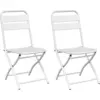 Image de vidaXL Chaise de jardin pliante, lot de 2, blanche, 42 x 52 x 82 cm