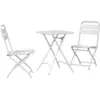 Image de vidaXL Garniture de bistrot 3 pcs blanc acier