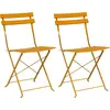 Image de vidaXL Chaise de jardin pliante, lot de 2, couleur moutarde, 42 x 46 x 82 cm, métal