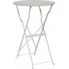 Image de vidaXL Table de bistrot beige Ø 50 x 71 cm Acier thermolaqué