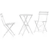 Image de vidaXL Ensemble Bistro pliable 3 pcs blanc acier