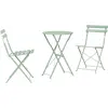 Image de Ensemble de bistrot pliable vidaXL, 3 pièces, vert écume de mer, acier