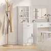 Image de vidaXL Buffet haut avec tiroirs Blanc 40 x 40,5 x 135 cm Matériau dérivé du bois