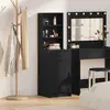 Image de vidaXL Buffet haut noir aspect chêne 40 x 40,5 x 135 cm Matériau dérivé du bois