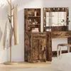 Image de vidaXL Buffet haut en chêne fumé 40 x 40,5 x 135 cm, bois d'ingénierie