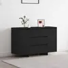 Image de vidaXL Sideboard avec tiroirs noir 120 x 41 x 75 cm Bois composite