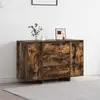 Image de Buffet vidaXL en chêne fumé 120 x 41 x 75 cm, aggloméré