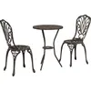 Image de vidaXL Jardin Bistro Set 3 pcs Bronze Aluminium