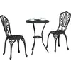 Image de vidaXL Ensemble de jardin Bistro 3 pcs noir aluminium