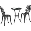 Image de vidaXL Ensemble de jardin Bistro 3 pcs noir aluminium