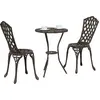 Image de vidaXL Jardin Bistro Set 3 pcs Bronze Aluminium