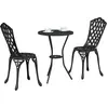 Image de vidaXL Ensemble de jardin Bistro 3 pcs noir aluminium