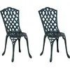 Image de vidaXL Chaise de jardin, lot de 2, vert, 39 x 40 x 87 cm, aluminium