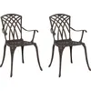 Image de vidaXL Chaise de jardin, lot de 2, bronze, 53 x 51 x 88,5 cm, aluminium